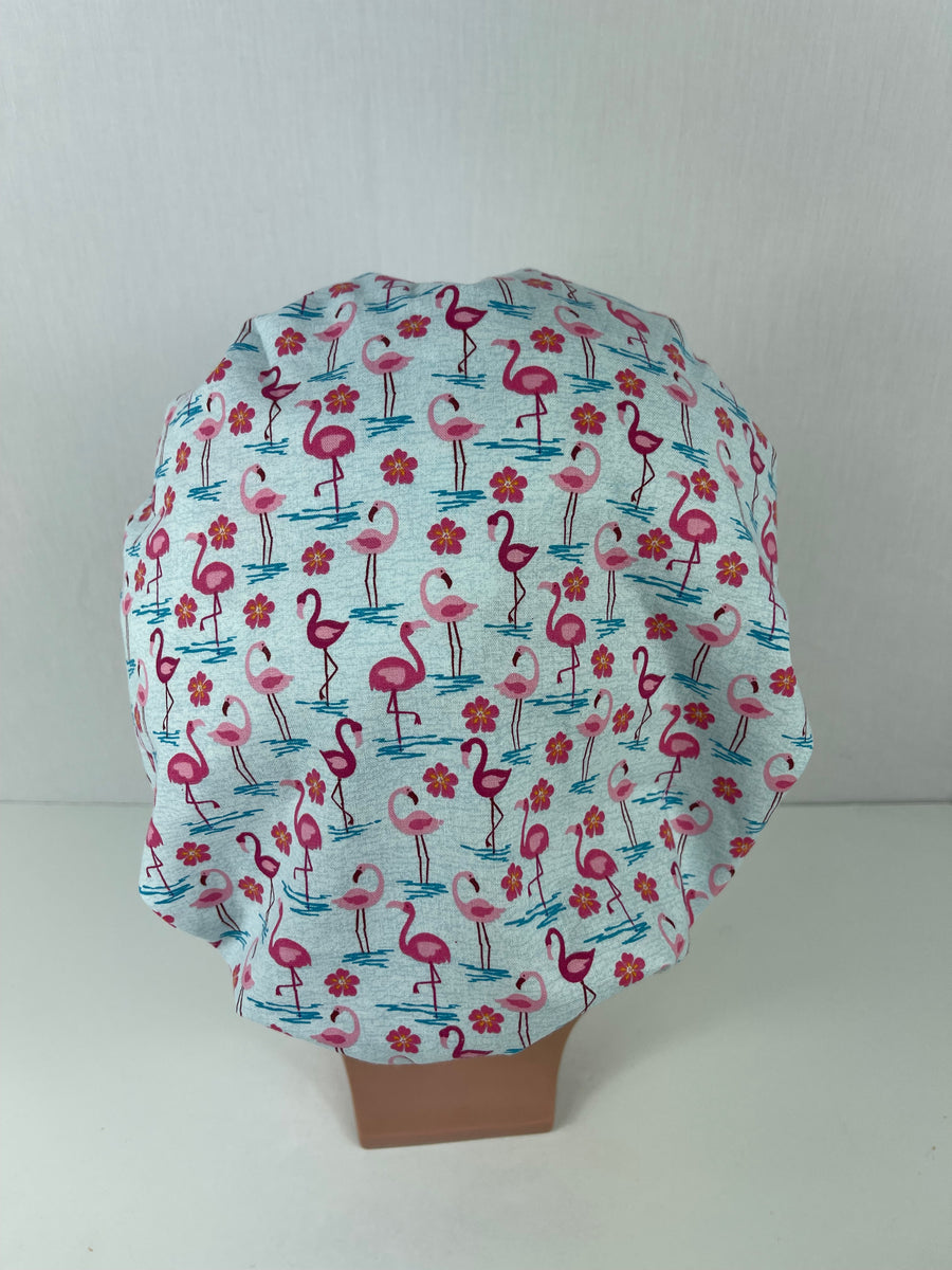 Pink Flamingo Bouffant Scrub Hat