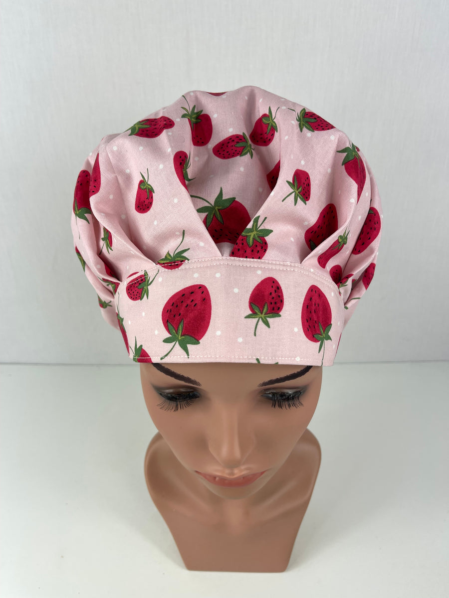 Strawberries Bouffant Hat