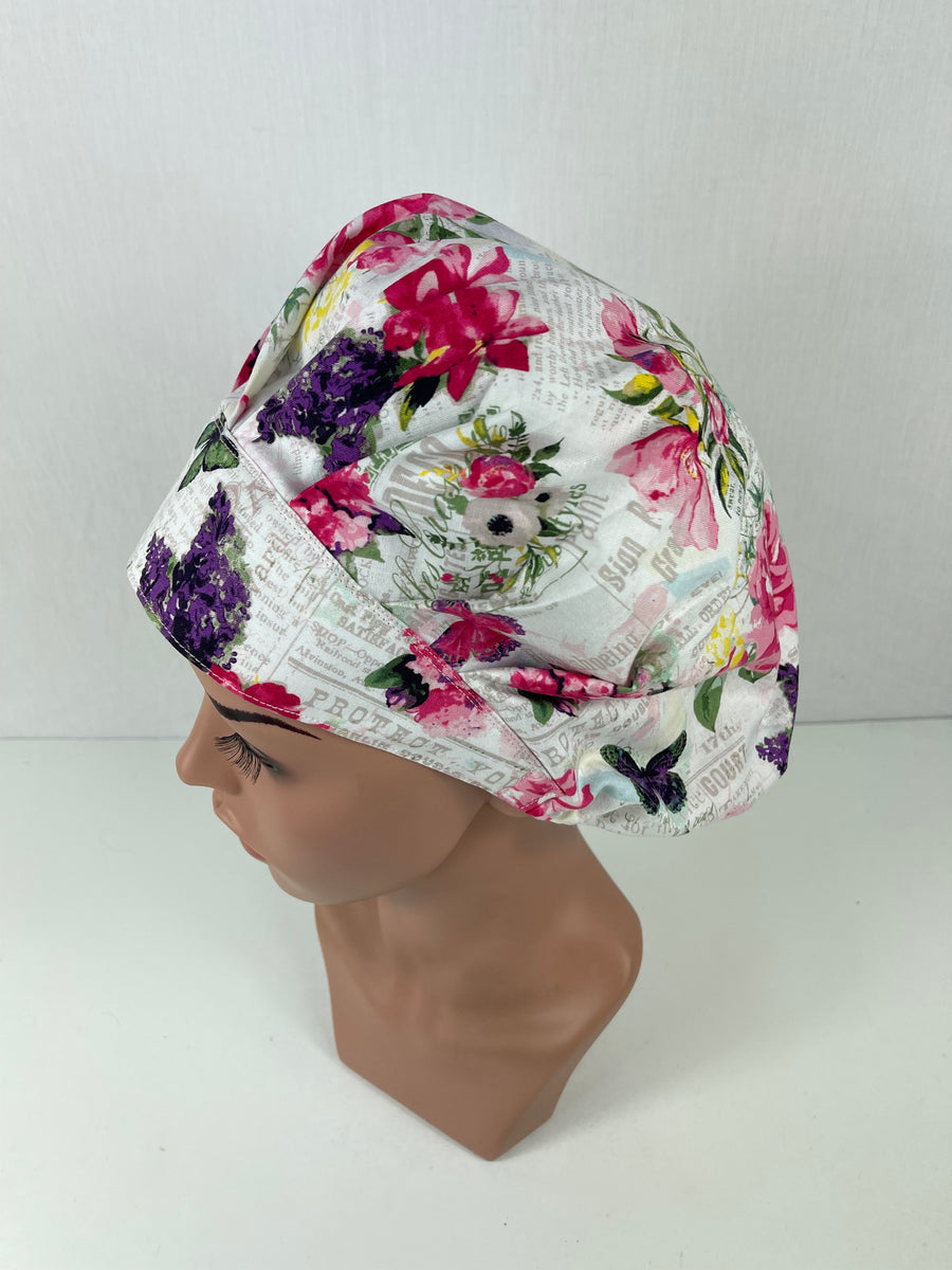 Floral Bouffant Hat