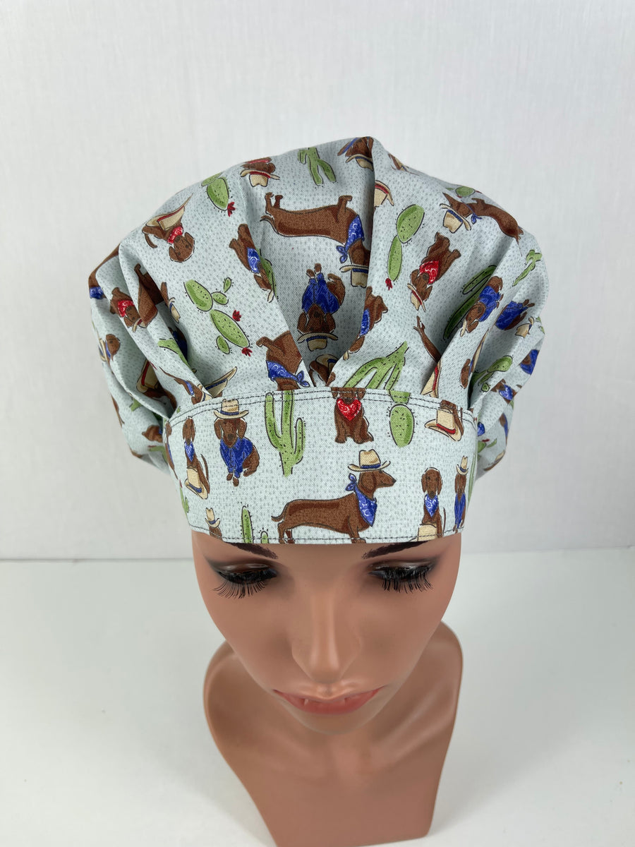 Dachshund Bouffant Scrub Hat