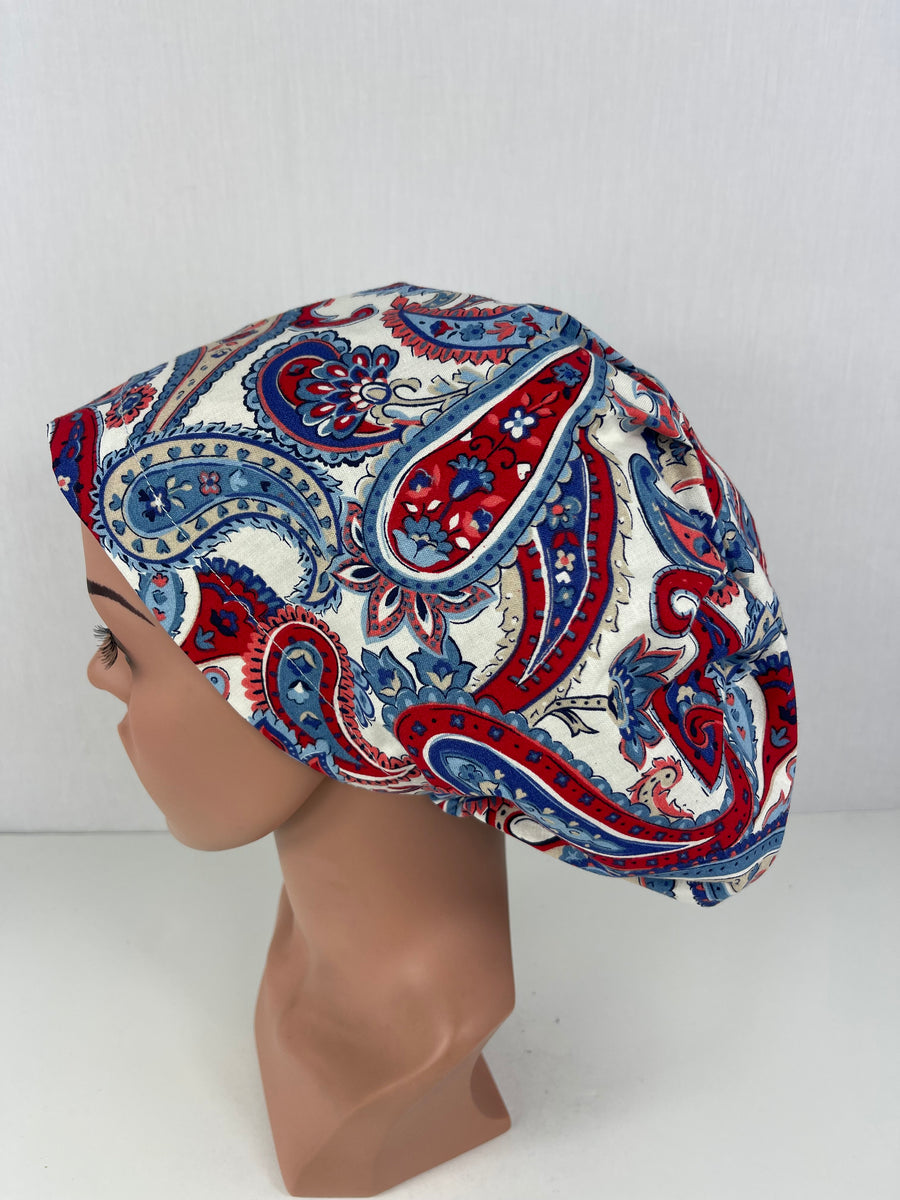 Paisley Red White and Blue Euro Cap