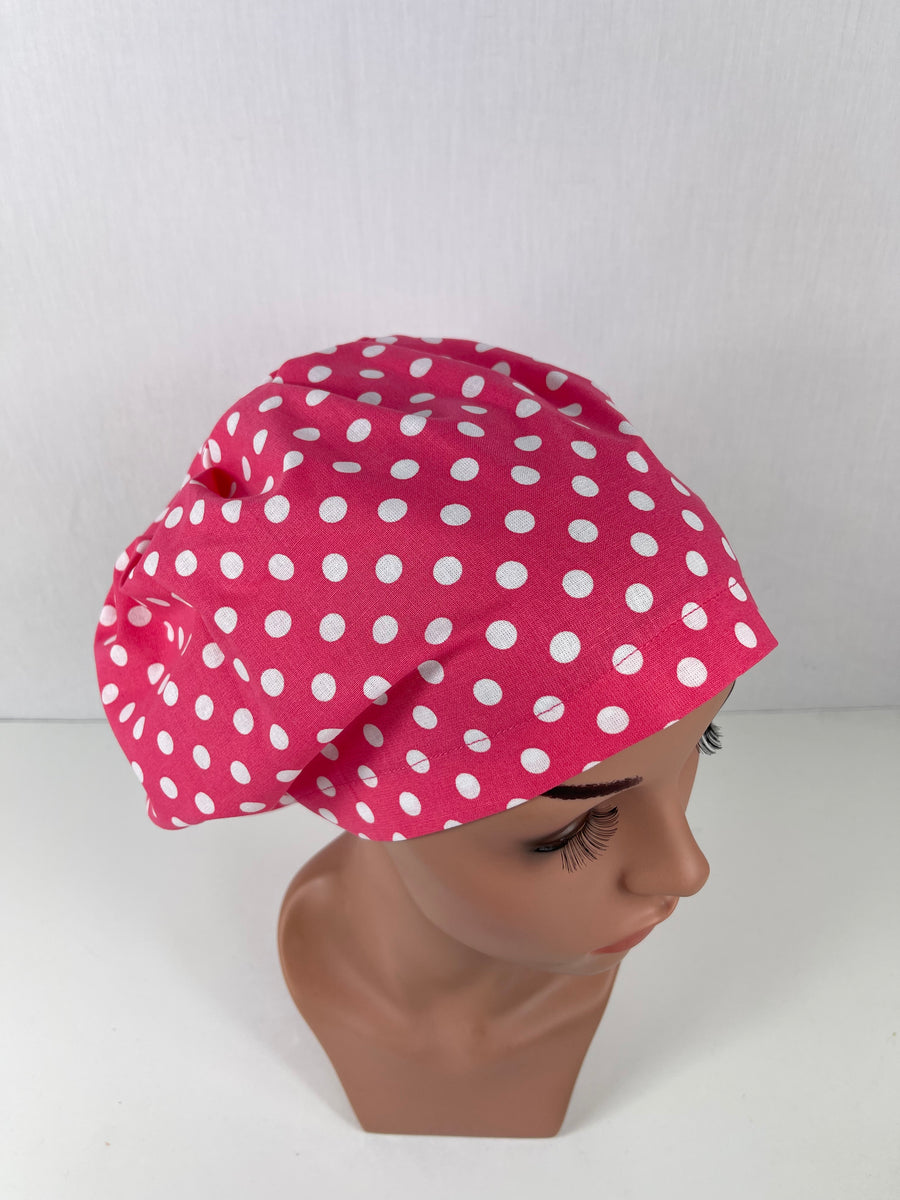 Pink Polka Dot Euro Cap