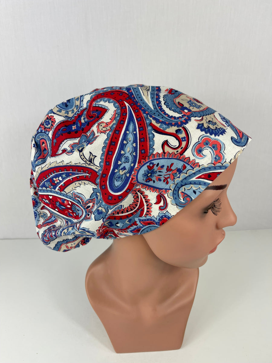 Paisley Red White and Blue Euro Cap