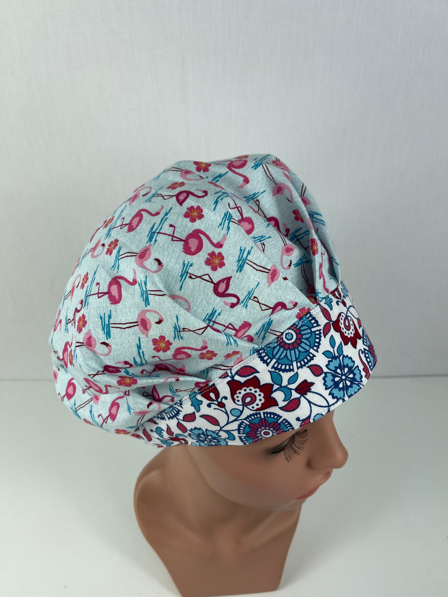 Pink Flamingo Bouffant Scrub Hat
