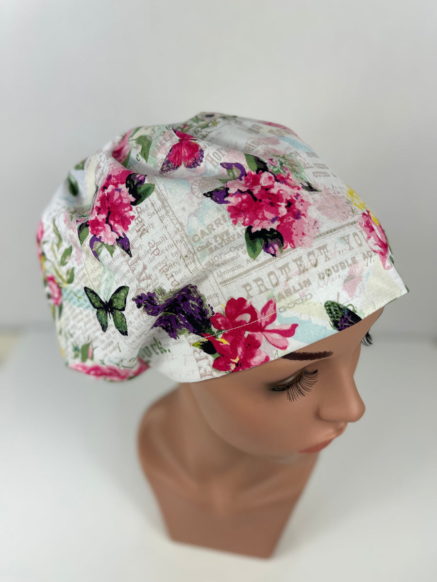 Flowers and Butterflies Floral Euro Cap