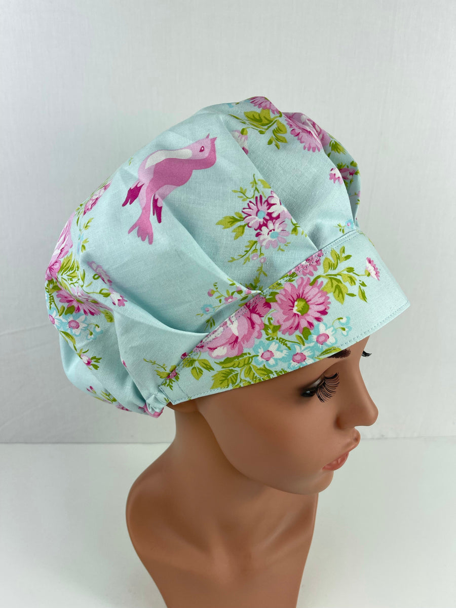 Spring Time Traditional Bouffant Scrub Hat