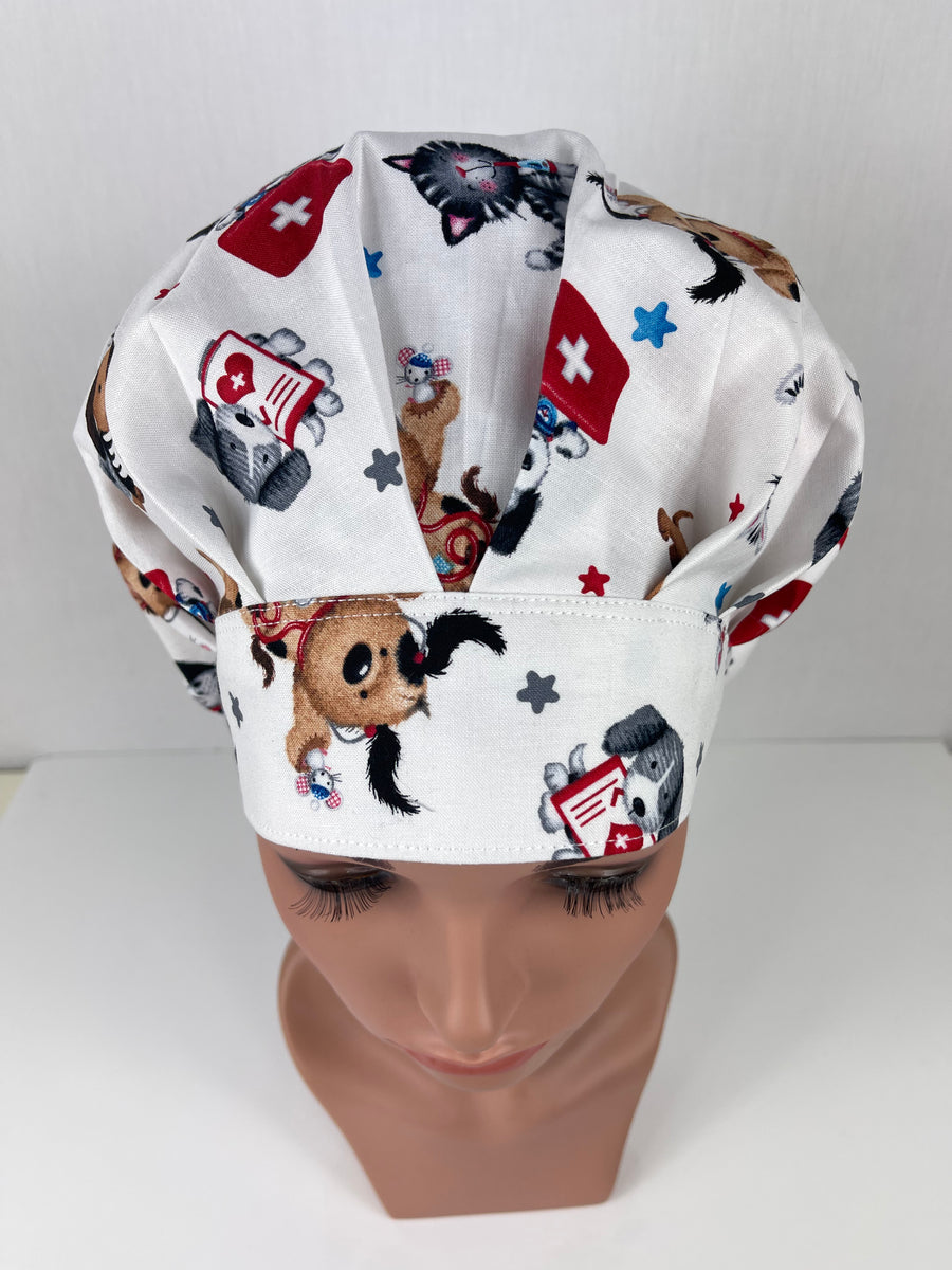 Medical Puppies & Kittens Bouffant Scrub Hat