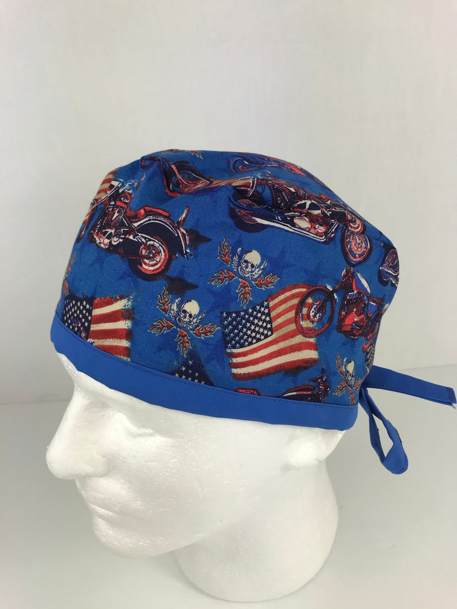 Americana Patriotic Bike Skull Cap