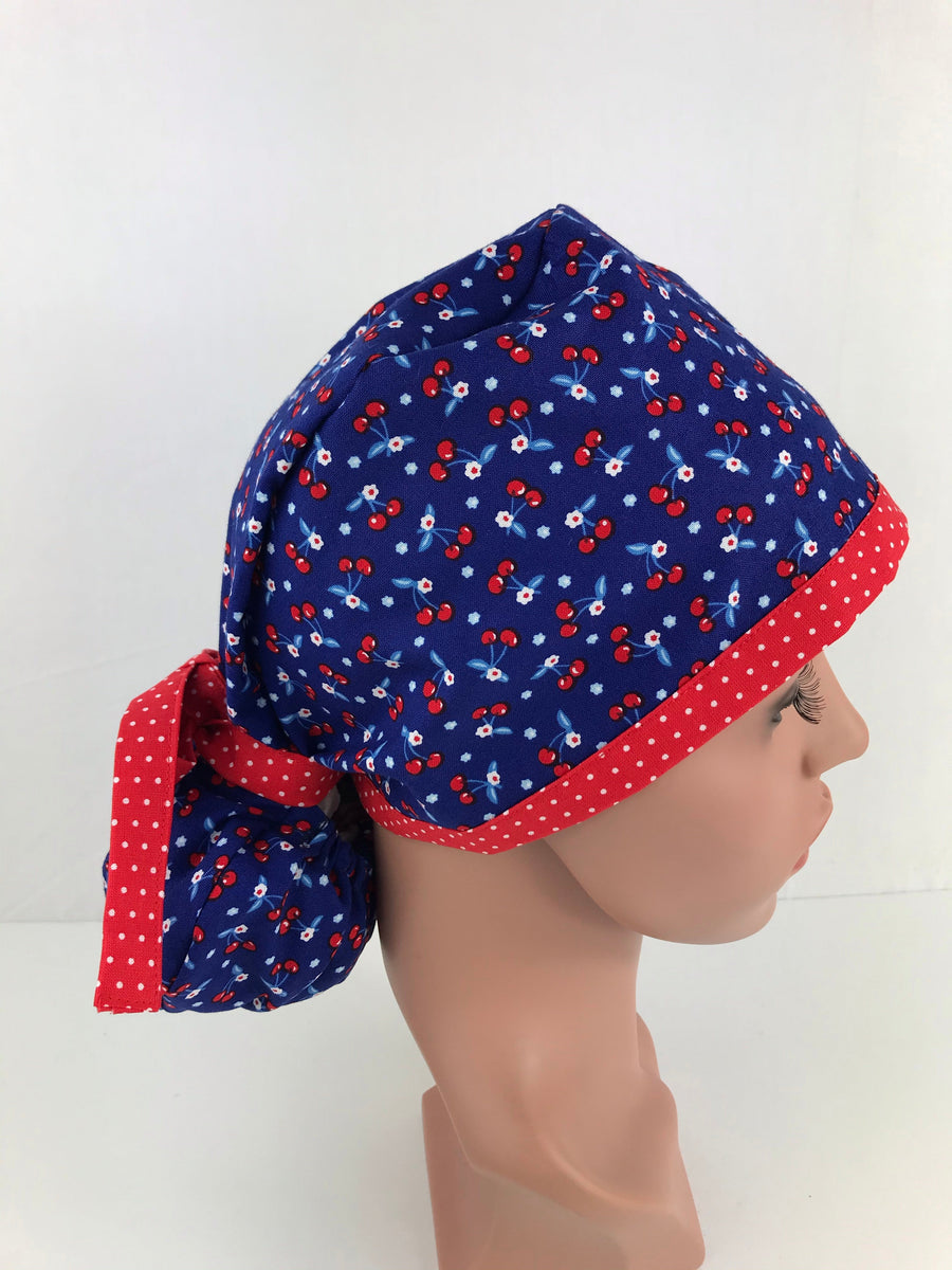 Cherries 4th of July Ponytail Hat