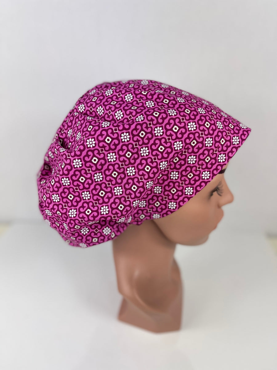 Hot Pink Small Floral Euro Cap