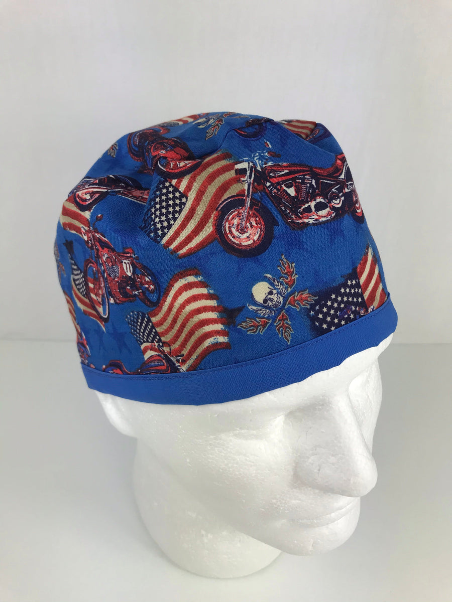 Americana Patriotic Bike Skull Cap