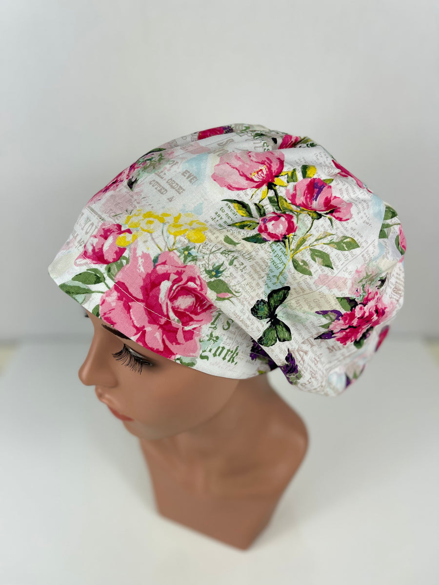 Flowers and Butterflies Floral Euro Cap