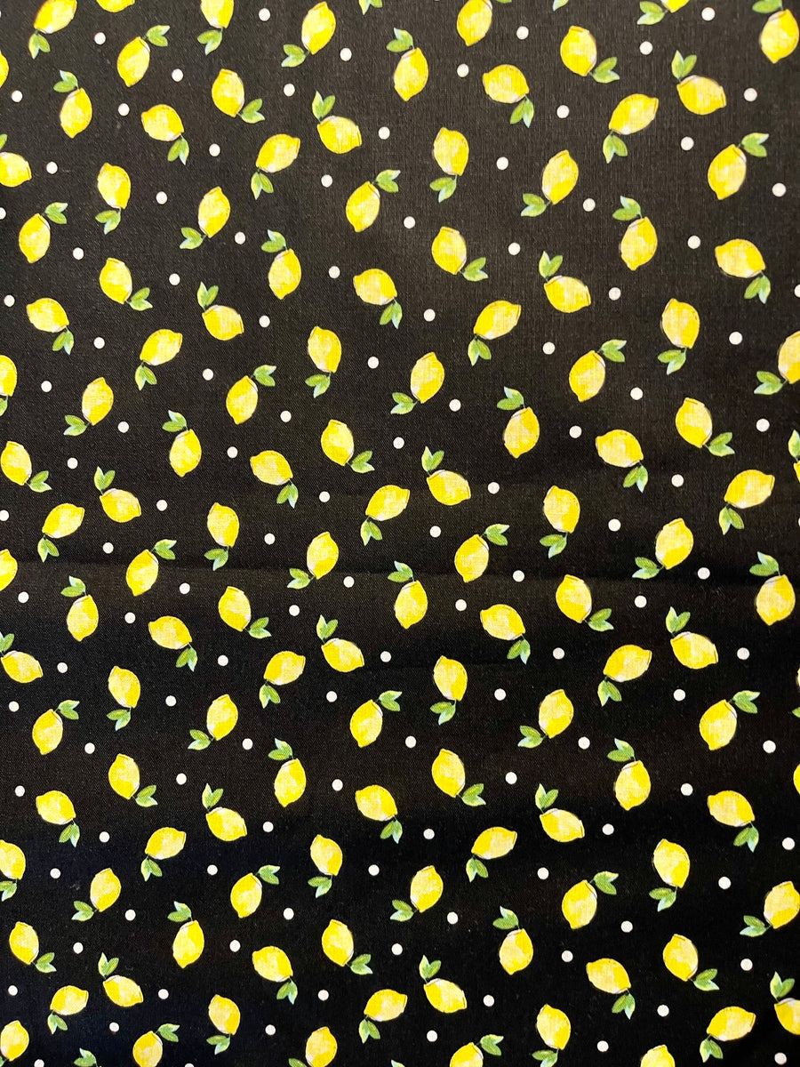Lemons on black