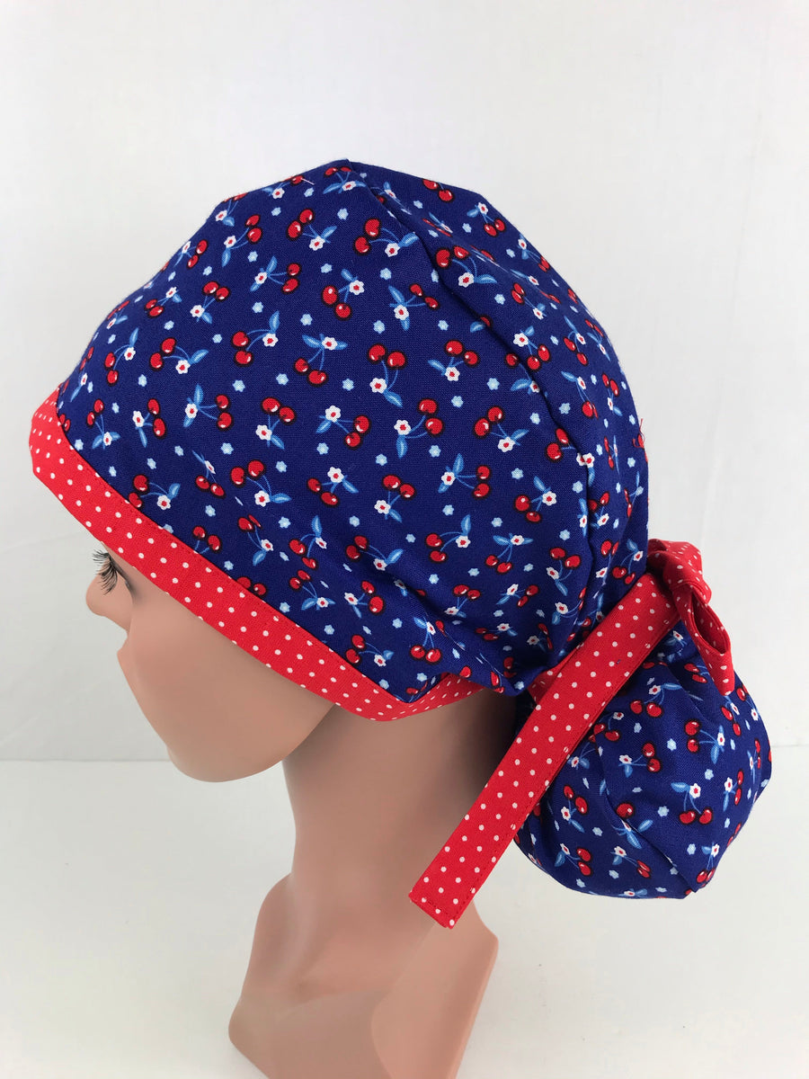 Cherries 4th of July Ponytail Hat