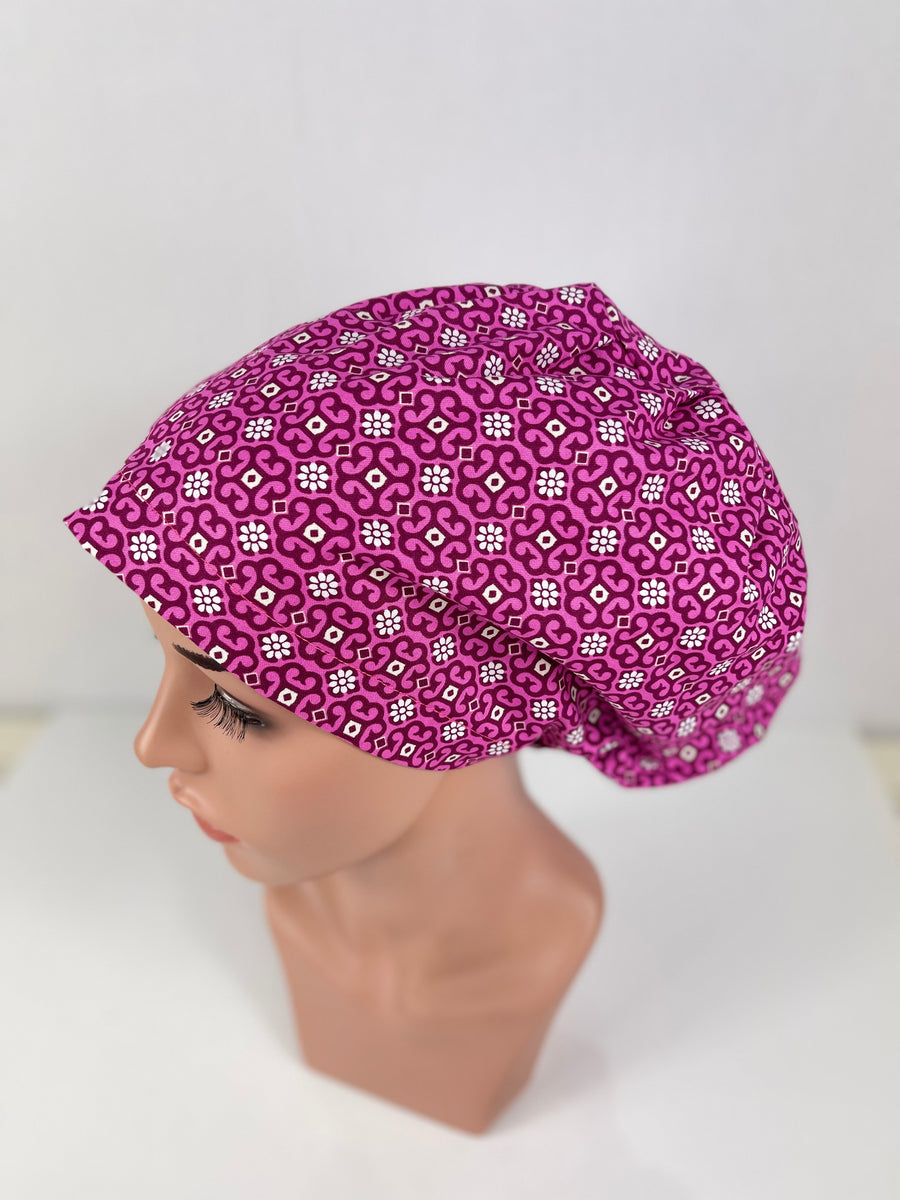 Hot Pink Small Floral Euro Cap