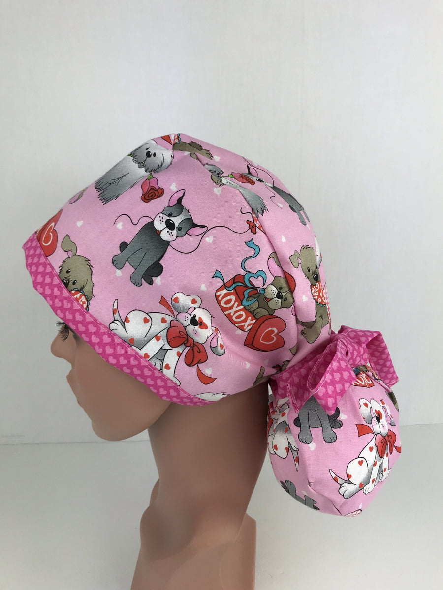 Valentine’s Puppies Ponytail Hat