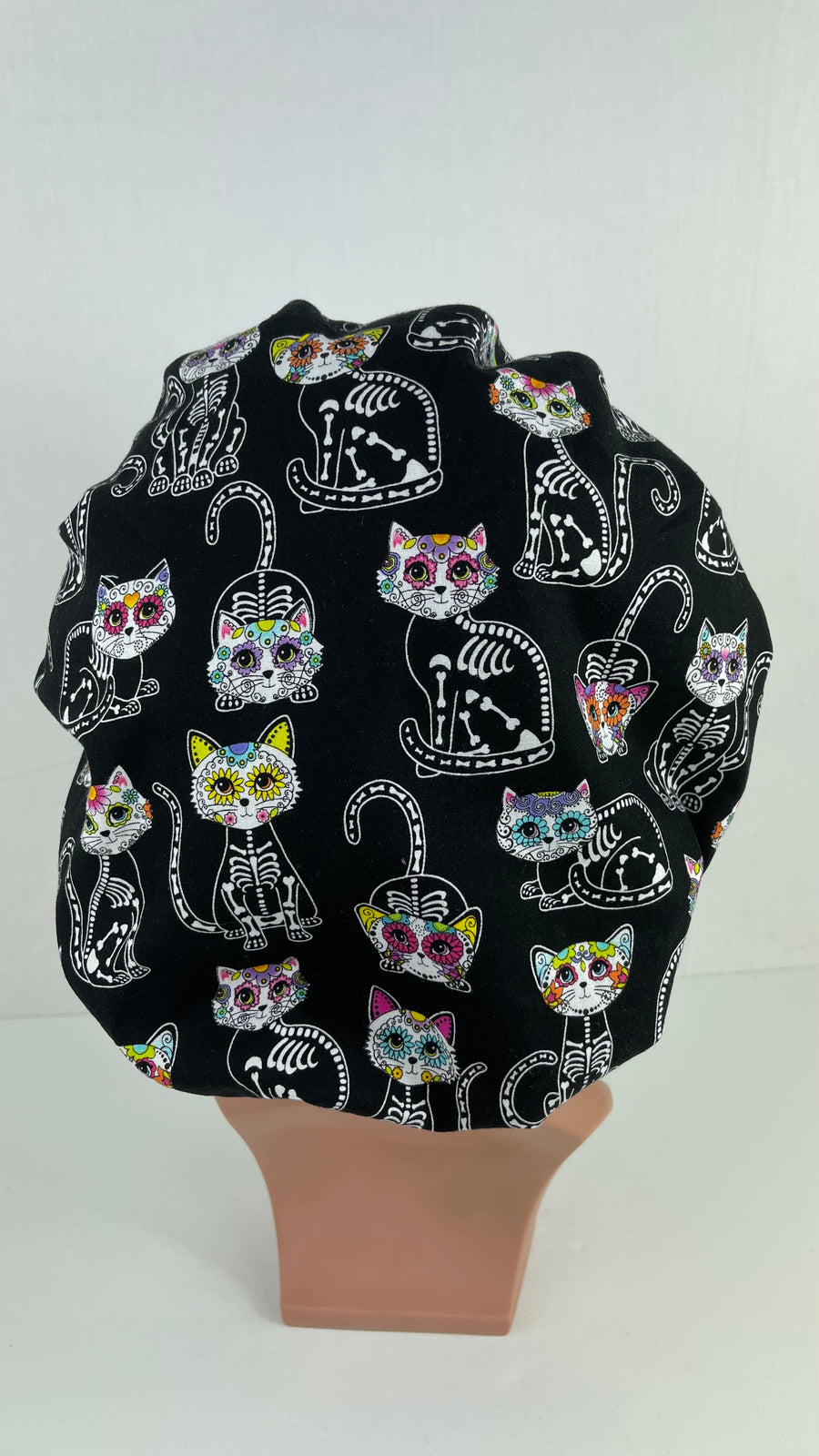Sugar Skulls Cats Bouffant Hat
