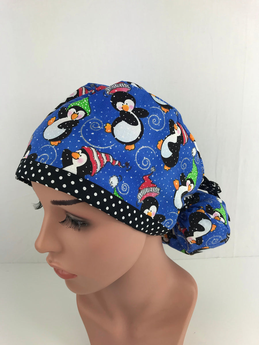 Christmas Penguins Ponytail Hat