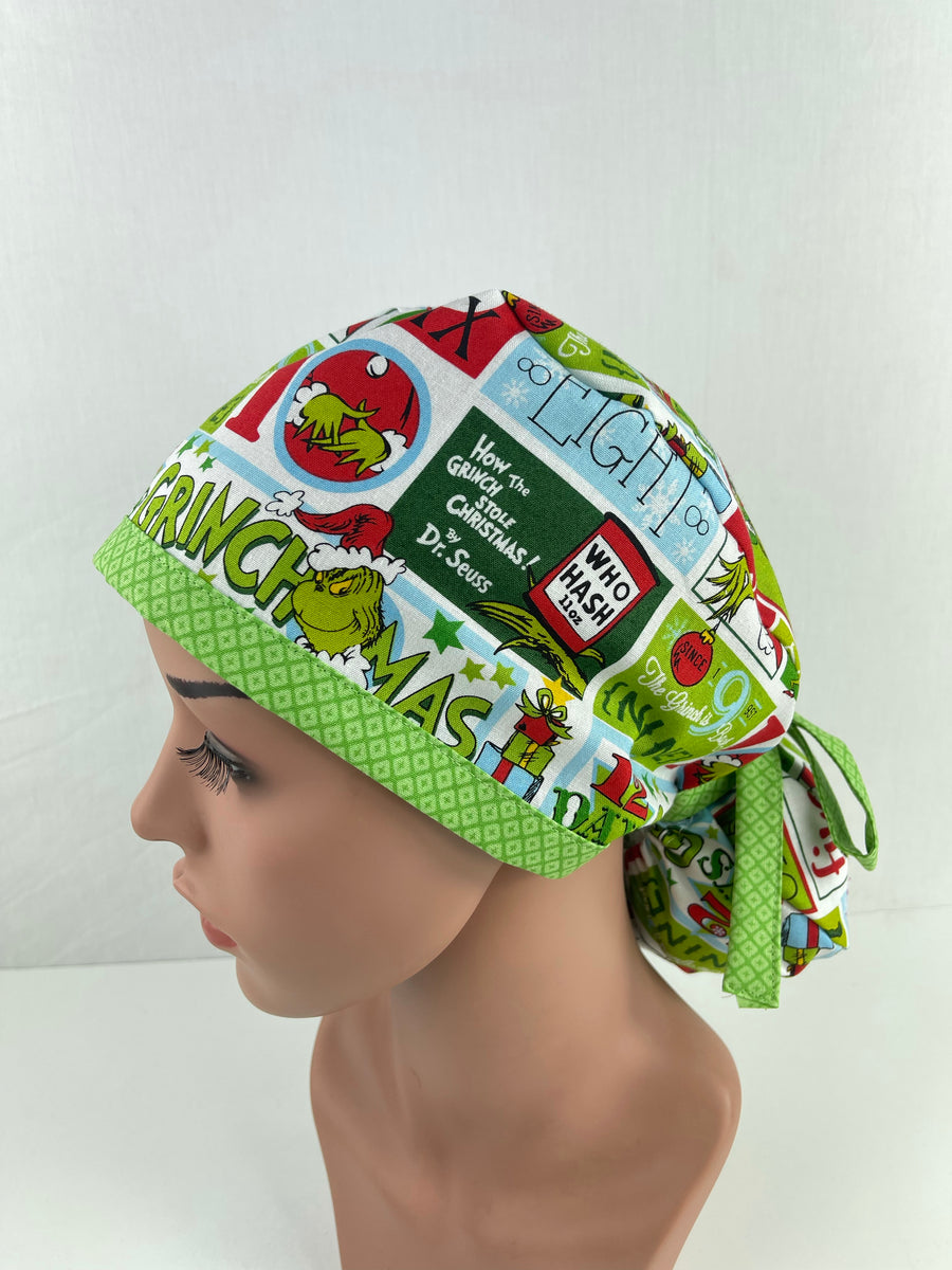 Christmas Grinch Ponytail Hat