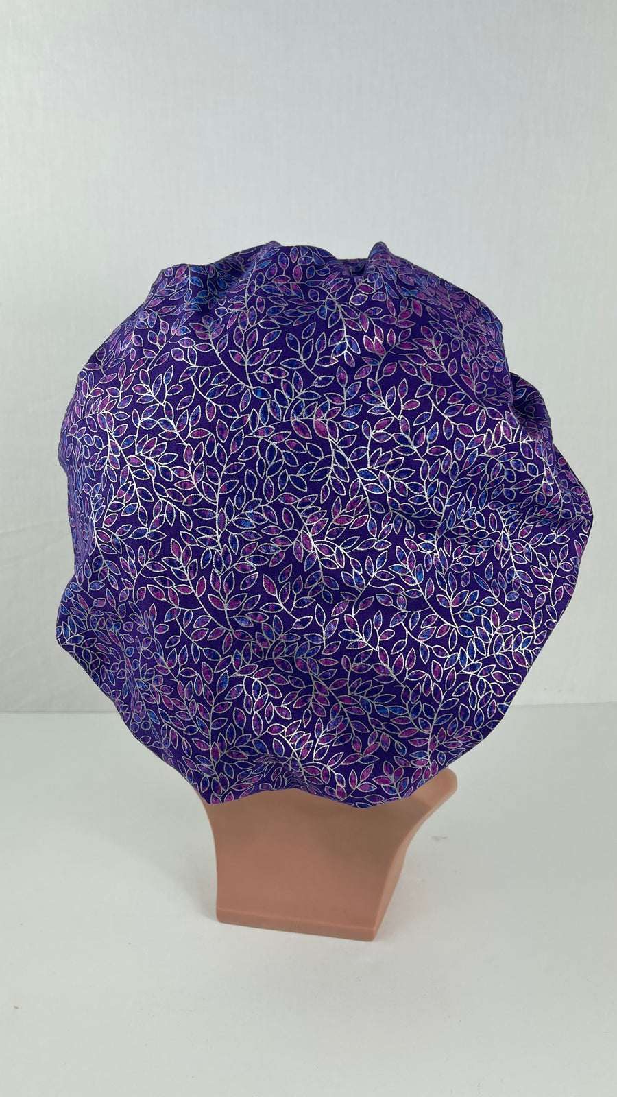 Purple metallic vines Bouffant Scrub Hat