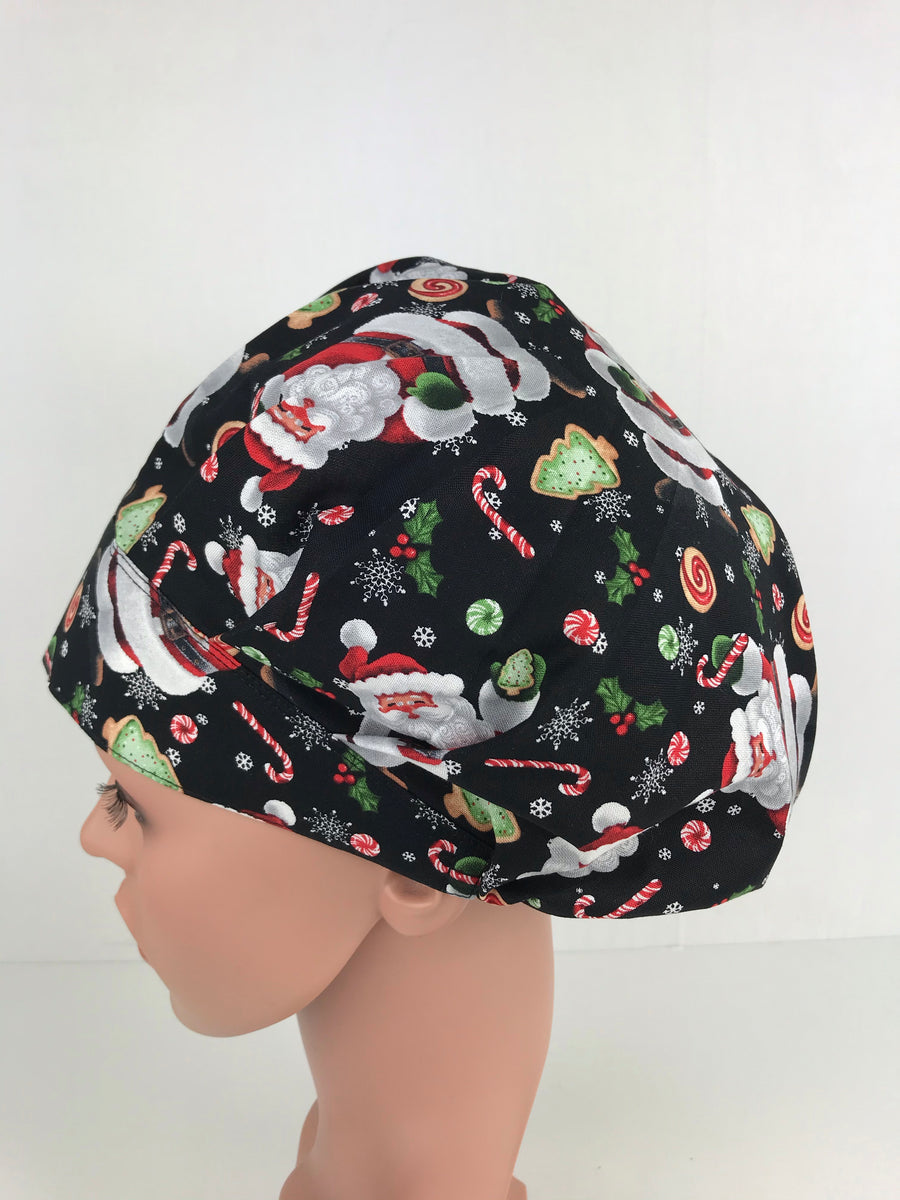 Santa Christmas Bouffant Scrub Hat