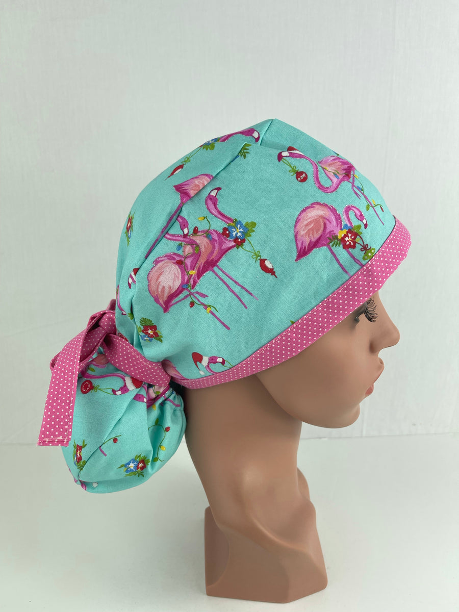 Christmas Flamingo Ponytail Hat