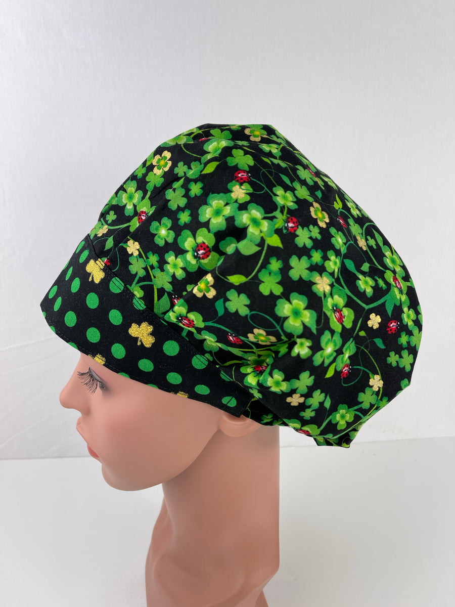 Saint Patrick’s Ladybug Bouffant Scrub Hat
