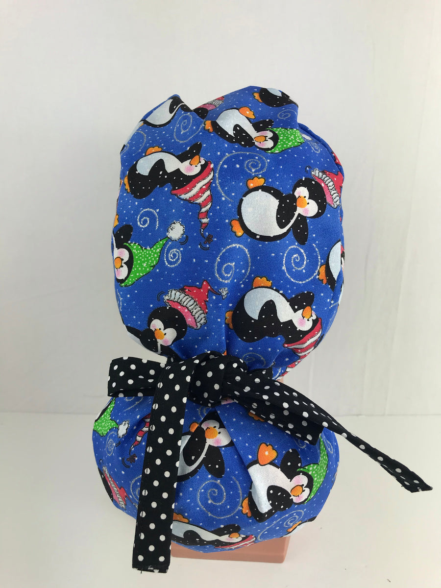 Christmas Penguins Ponytail Hat