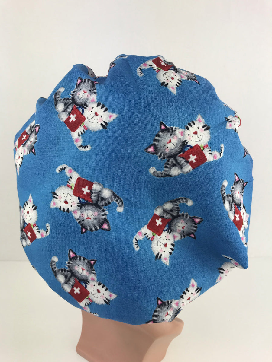 Medical Cats & Dogs Bouffant Scrub Hat