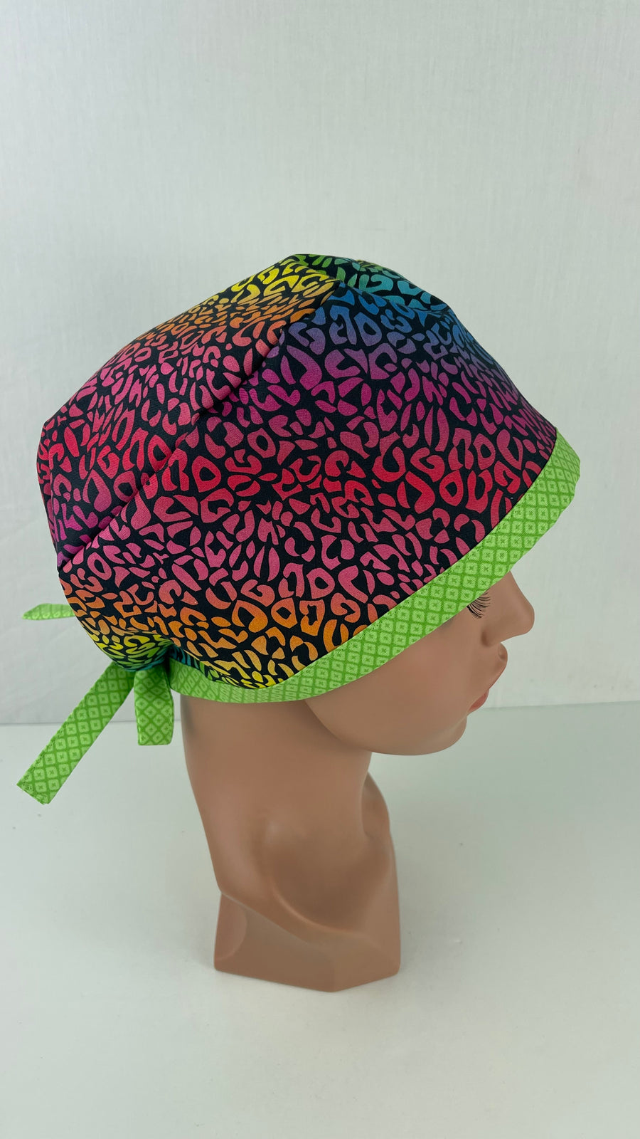 Rainbow Leopard Print Pixie Cap