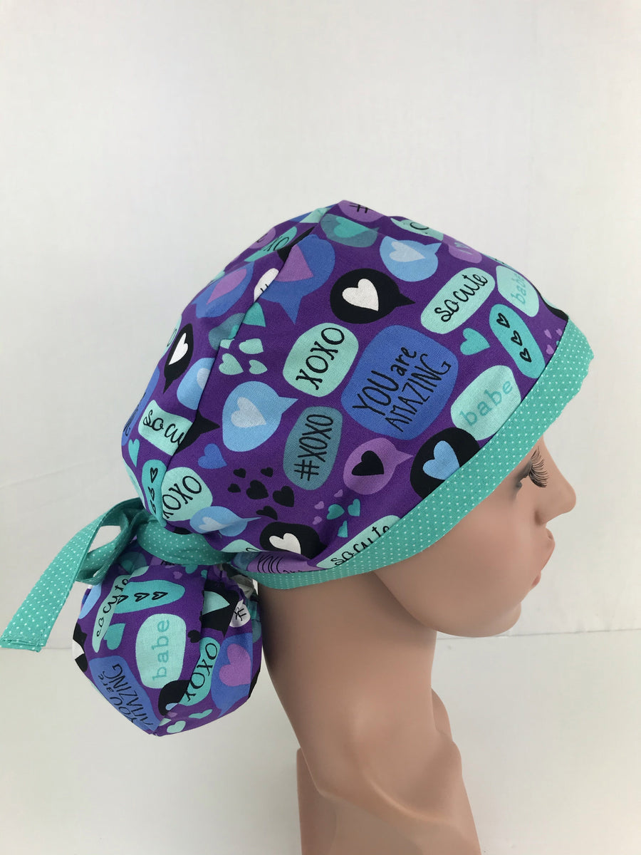 Text Messages Ponytail Hat