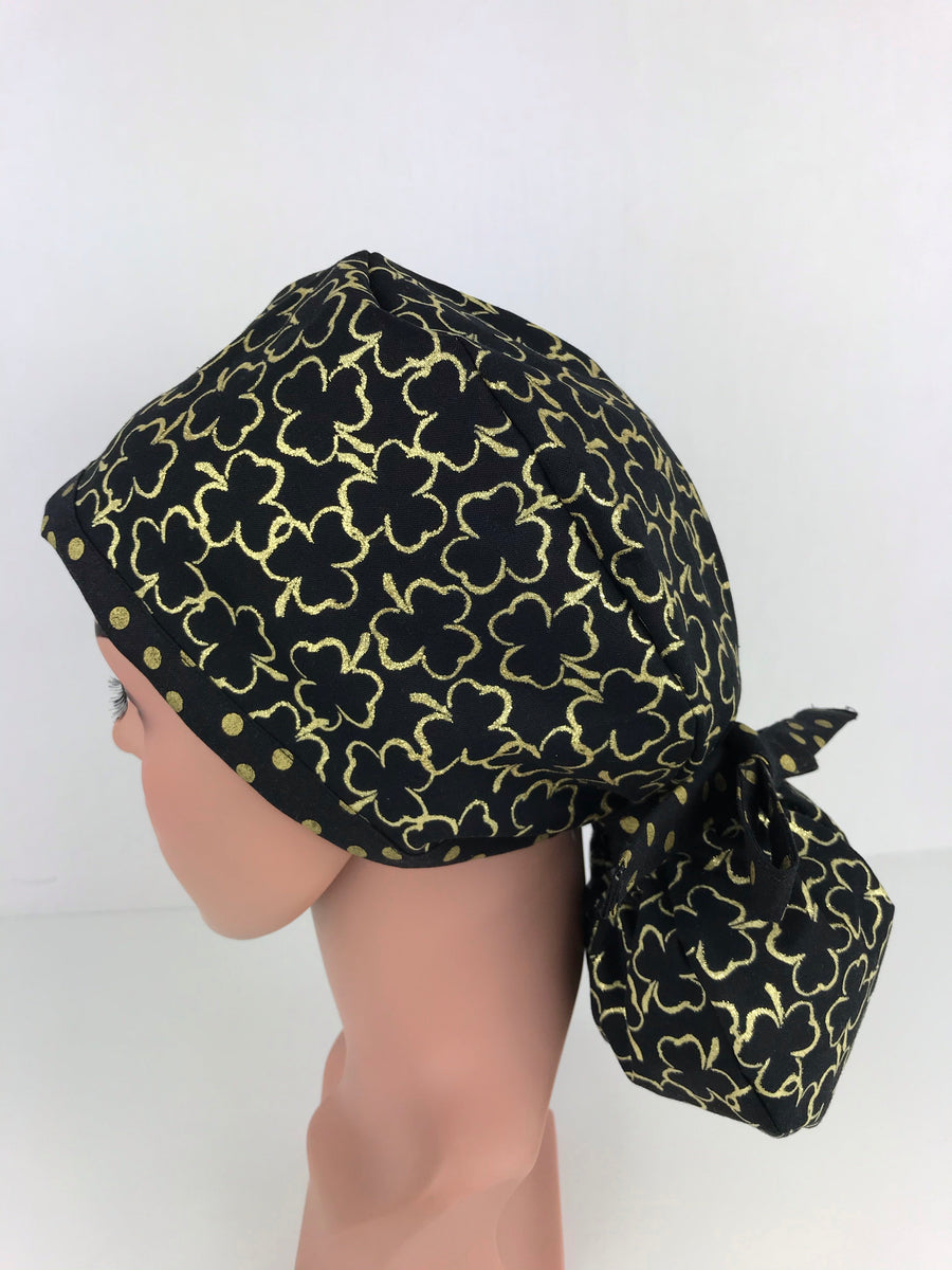 Gold Shamrock Ponytail Hat