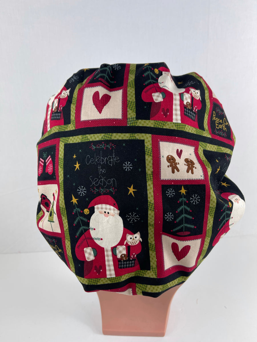 Christmas Santa Bouffant Scrub Hat