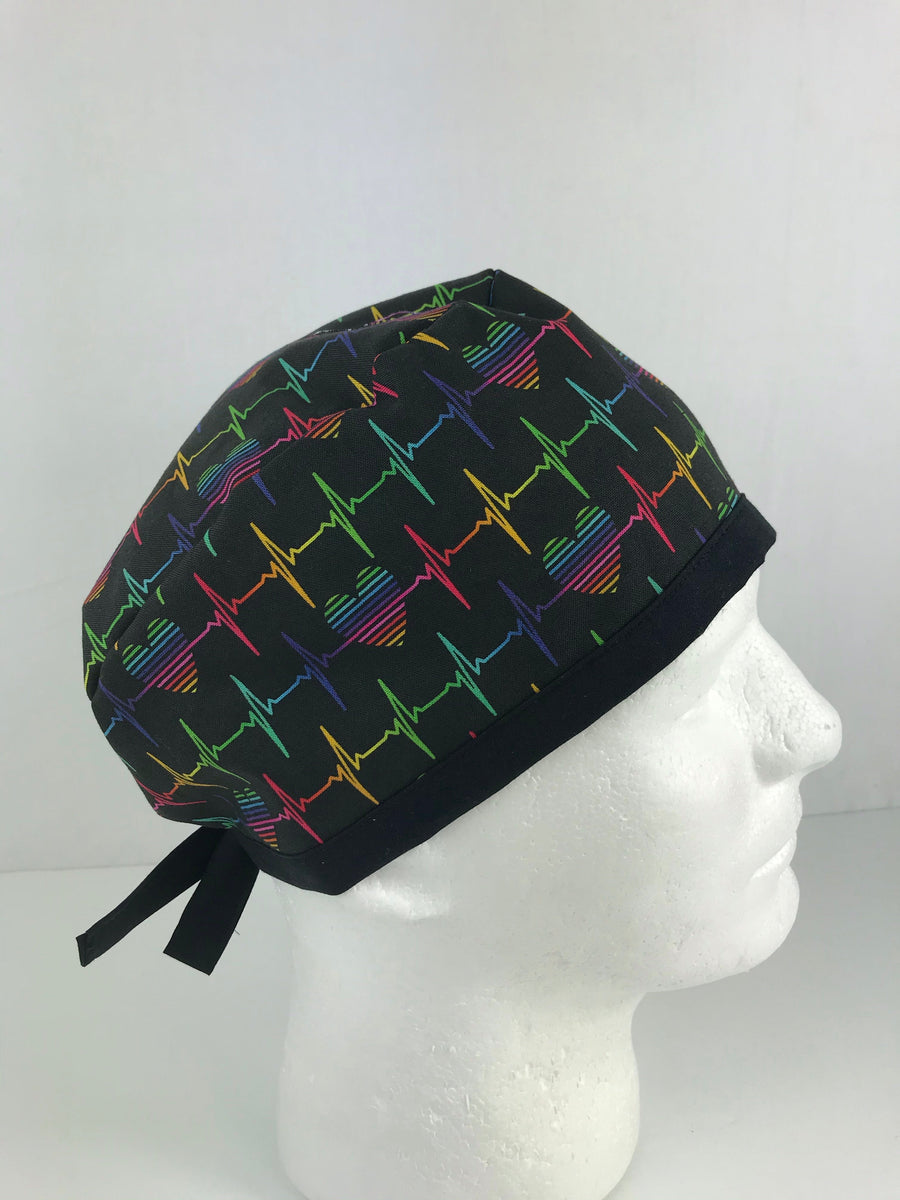 Rainbow EKG Skull Cap