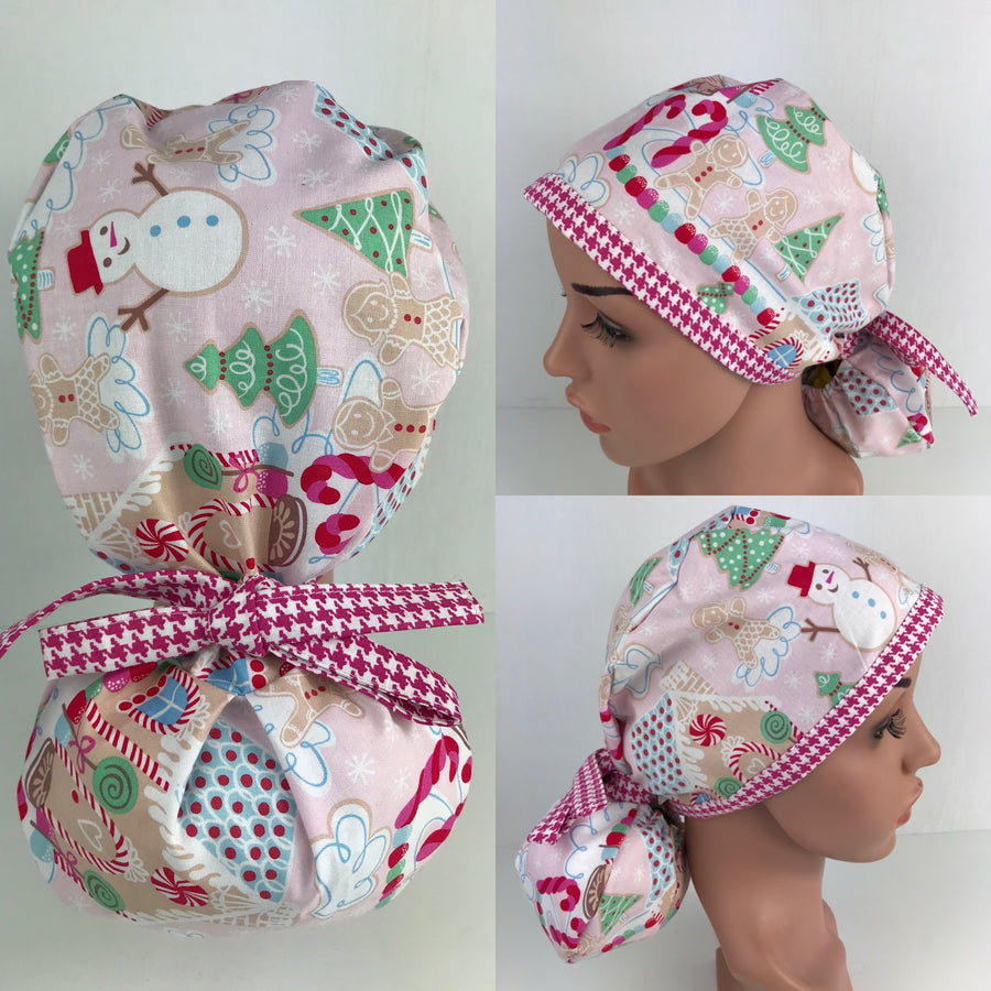 Christmas Gingerbread Ponytail Hat