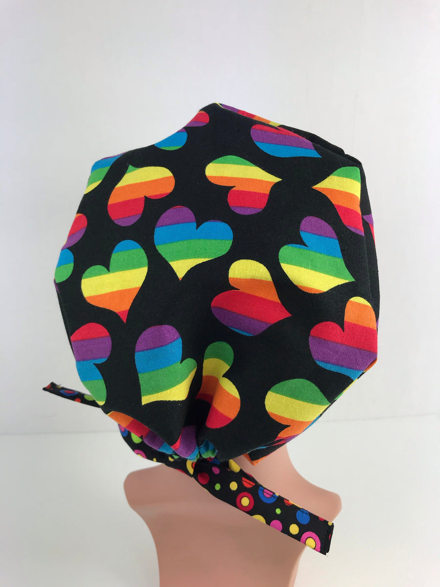 Rainbow Pride Hearts Pixie Cap