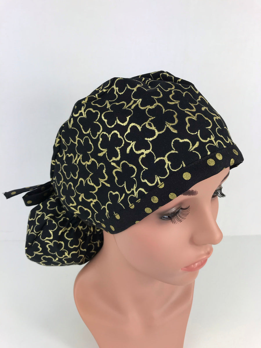 Gold Shamrock Ponytail Hat