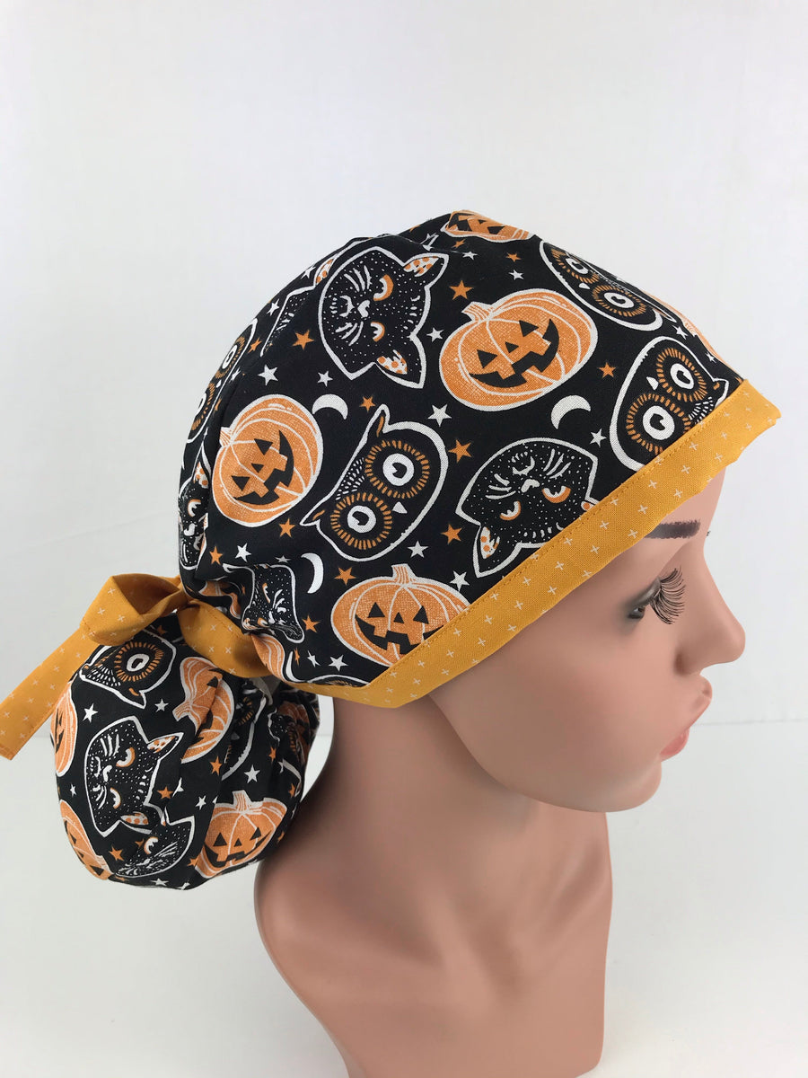 Halloween Pumpkins Ponytail Hat