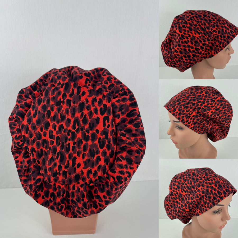 Red Cheetah print Euro Cap