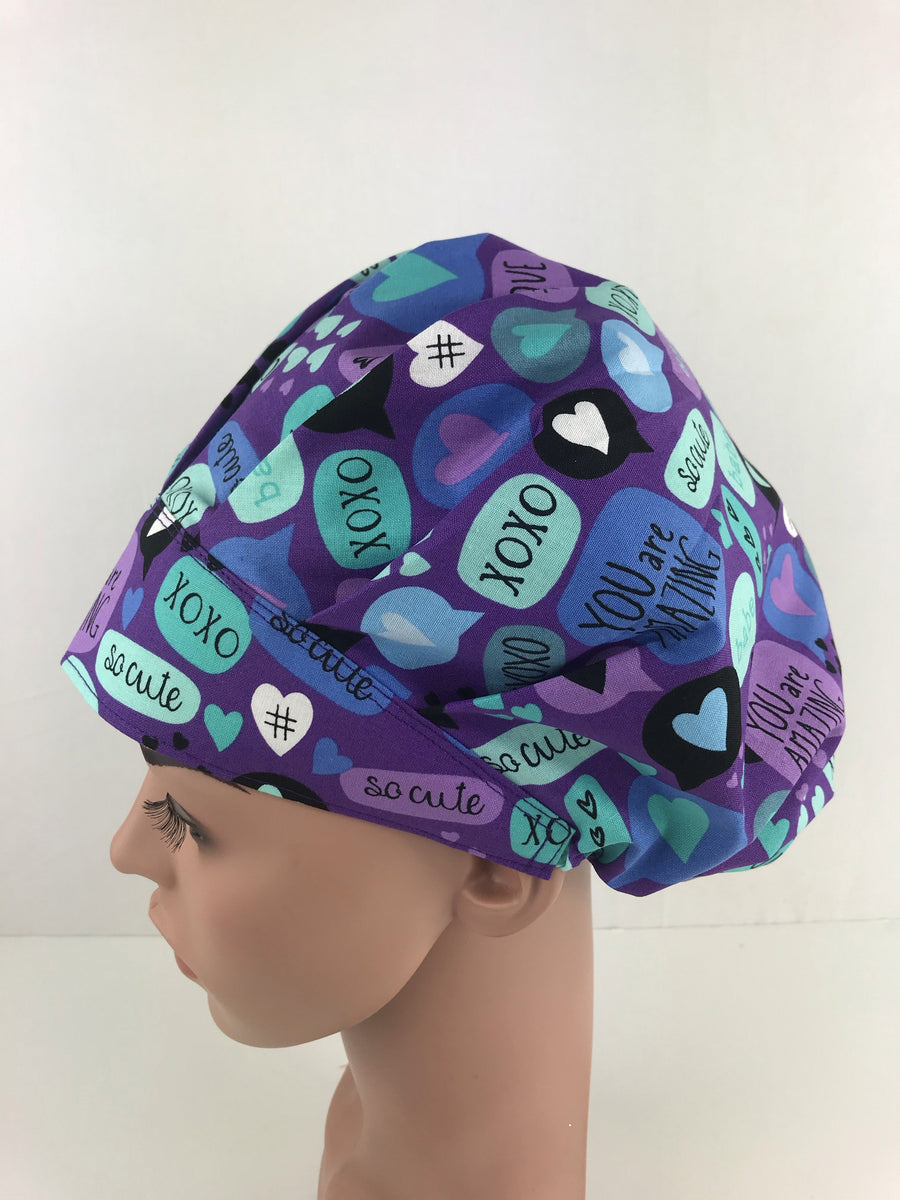 Text Messages Bouffant Scrub Hat
