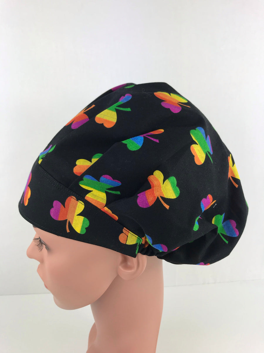 Saint Patrick’s Pride Shamrock Bouffant Scrub Hat