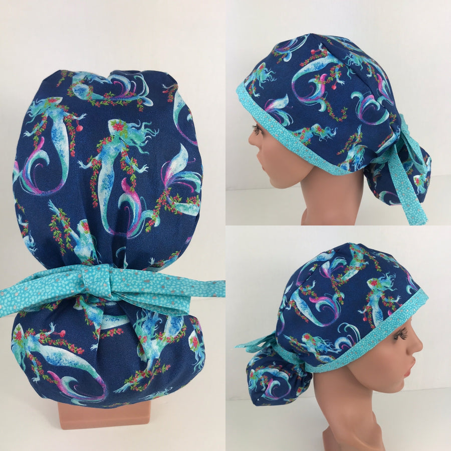 Christmas Mermaid Ponytail Hat