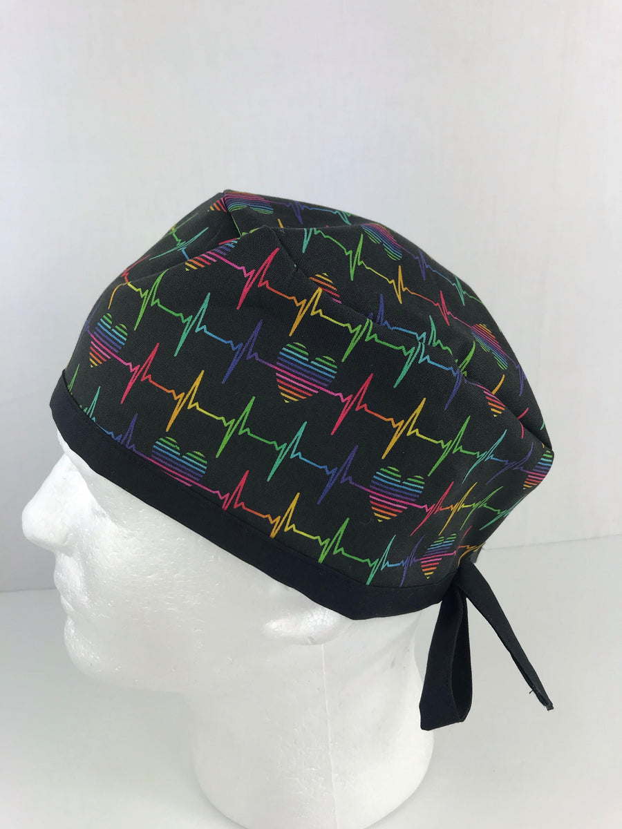 Rainbow EKG Skull Cap