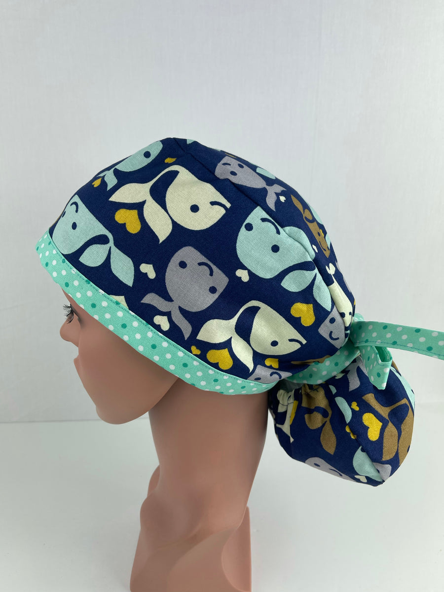 Whales Ponytail Hat